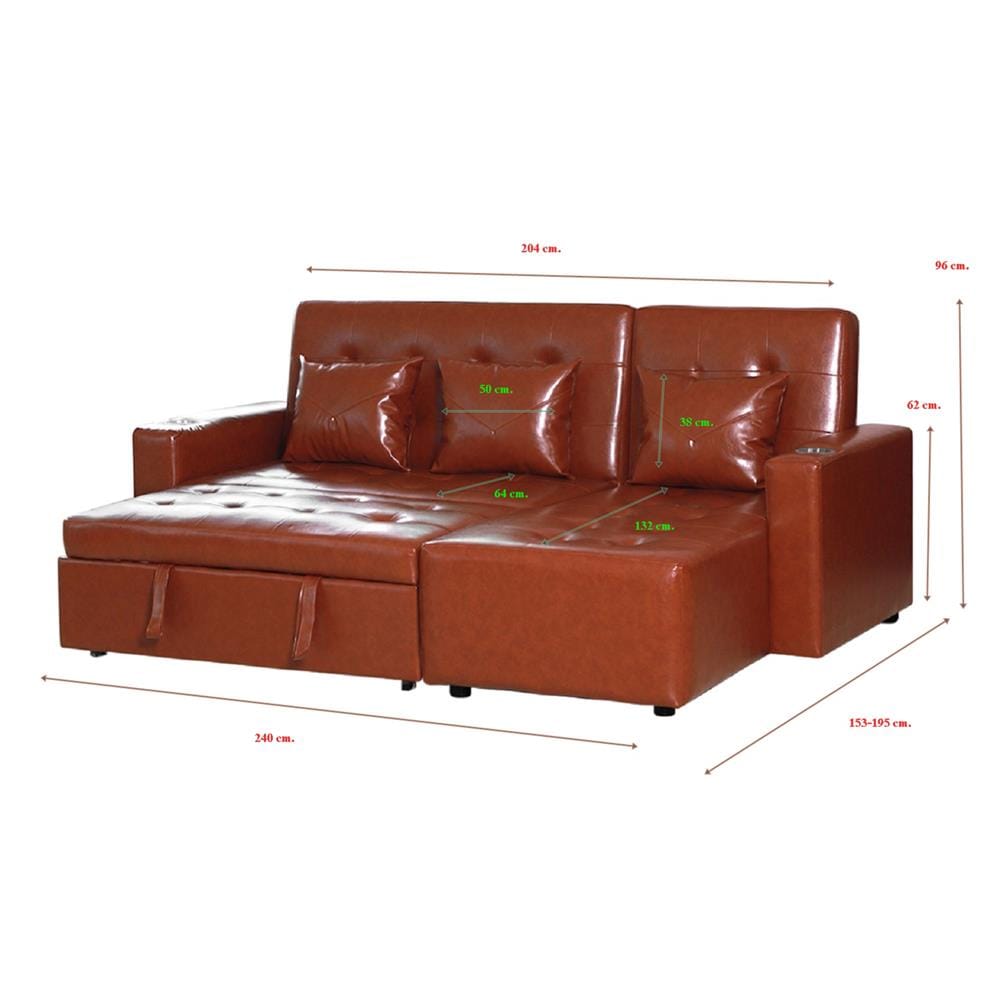 โซฟาเบด AS FURNITURE ALICE LBWB21 สีน้ำตาลอ่อน