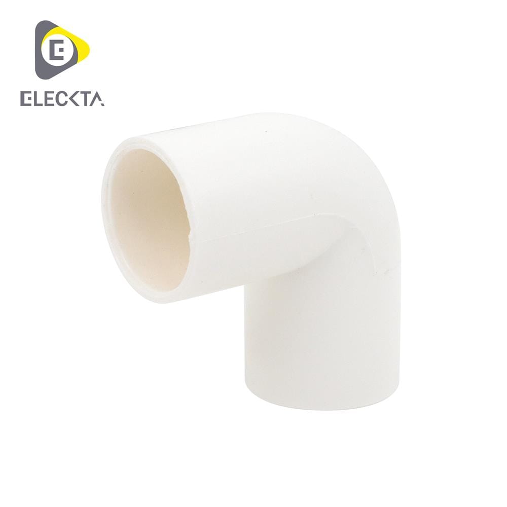 ข้องอ 90 องศา ร้อยสาย ELECKTA 20 มม. สีขาว แพ็ก 5 ชิ้น
