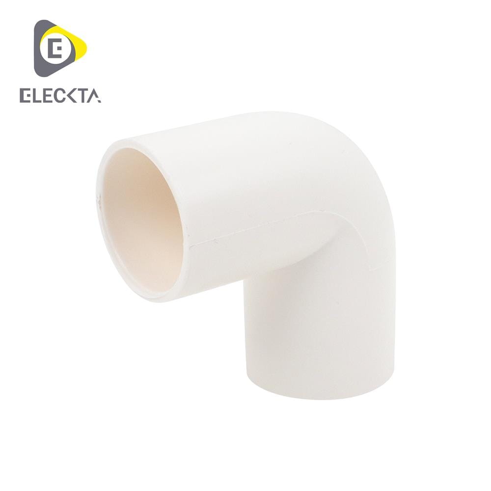 ข้องอ 90 องศา ร้อยสาย ELECKTA 25 มม. สีขาว แพ็ก 4 ชิ้น