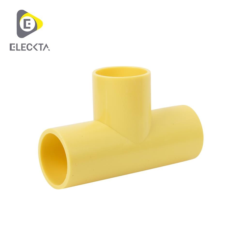 ข้อต่อ 3 ทาง ELECKTA 1/2 นิ้ว สีเหลือง แพ็ก 10 ชิ้น