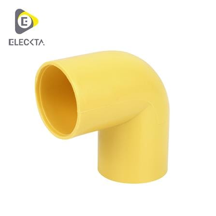ข้องอ 90 องศา ร้อยสาย ELECKTA 3/4 นิ้ว สีเหลือง แพ็ก 10 ชิ้น
