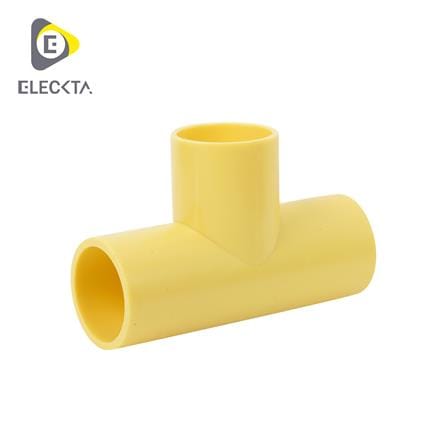 ข้อต่อ 3 ทาง ELECKTA 1 นิ้ว สีเหลือง แพ็ก 10 ชิ้น