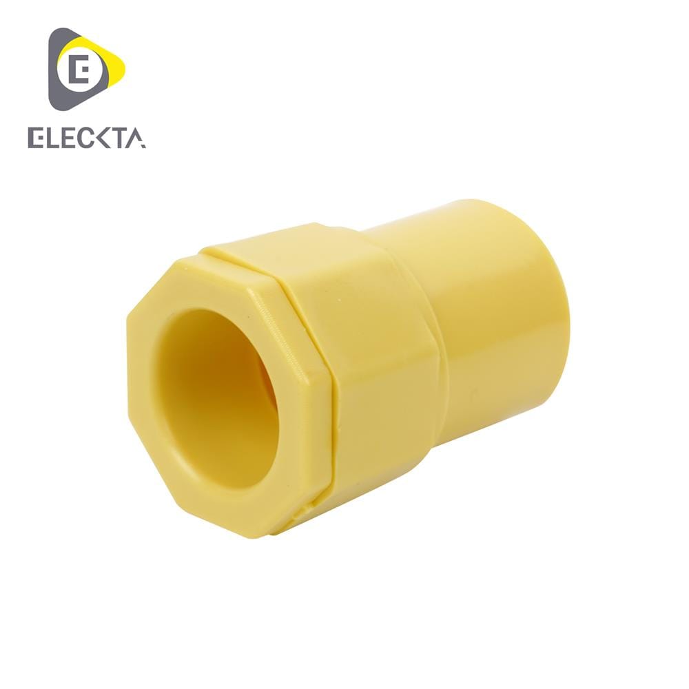 ข้อต่อเข้ากล่อง ELECKTA 1/2 นิ้ว สีเหลือง แพ็ก 4 ชิ้น