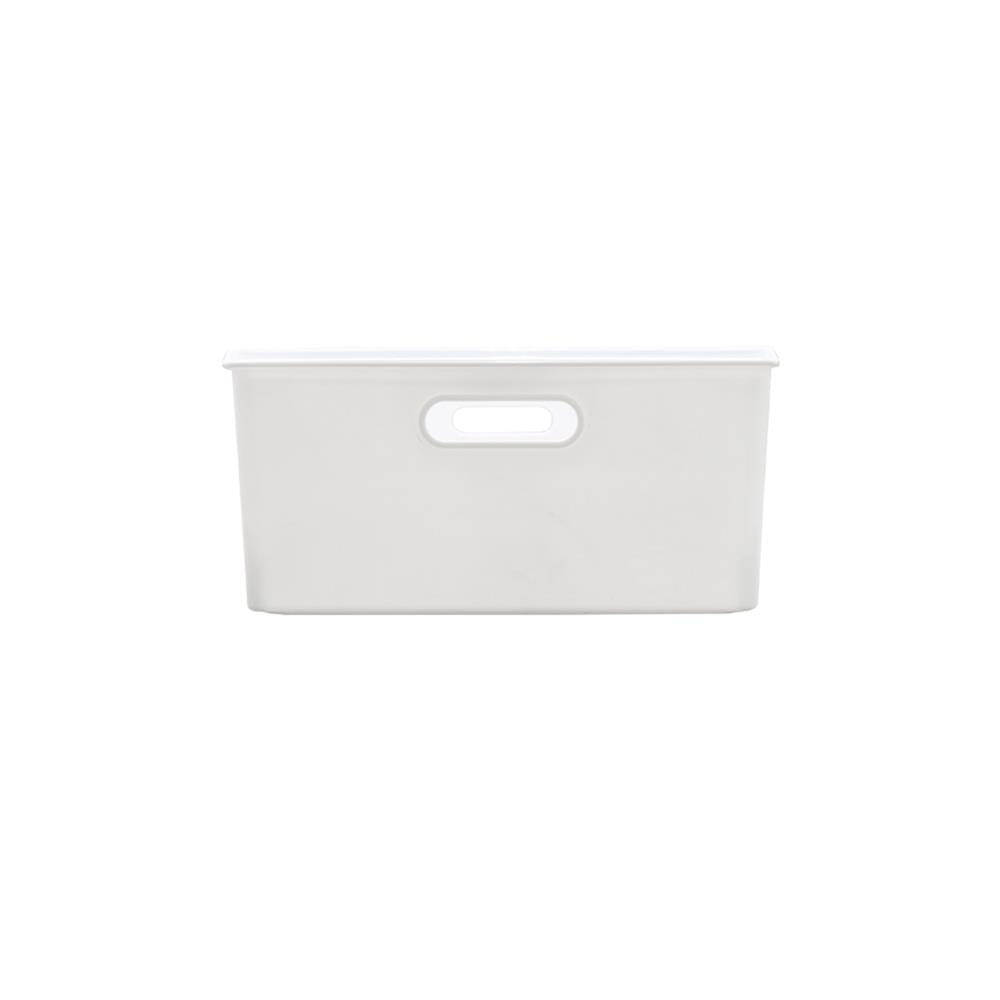 กล่องเก็บของมีฝา STACKO BT30-2 26.3x38.6x12 ซม. สีขาว