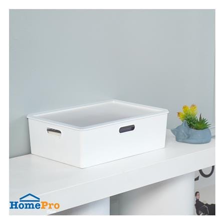 กล่องเก็บของมีฝา STACKO BT30-2 26.3x38.6x12 ซม. สีขาว_5