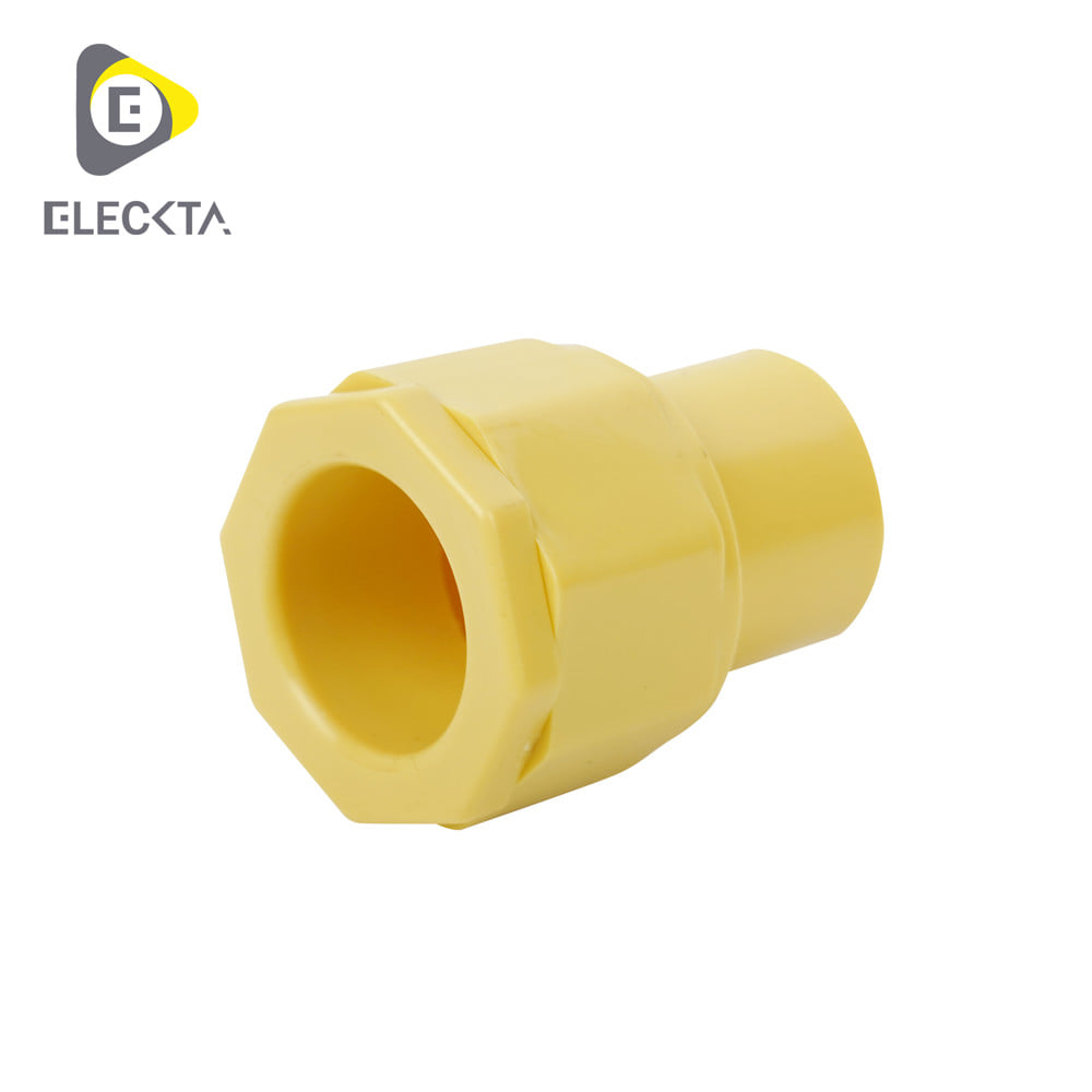 ข้อต่อเข้ากล่อง ELECKTA 3/8 นิ้ว สีเหลือง (แพ็ก 4 ชิ้น)