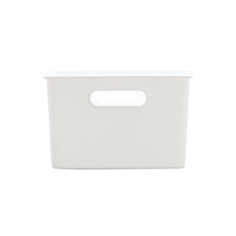 กล่องเก็บของมีฝา STACKO BT10-2 19.1x26.4x12 ซม. สีขาว
