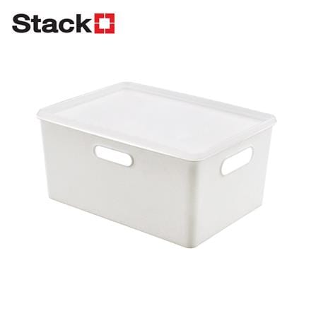 กล่องเก็บของมีฝา STACKO BT10-2 19.1x26.4x12 ซม. สีขาว_1