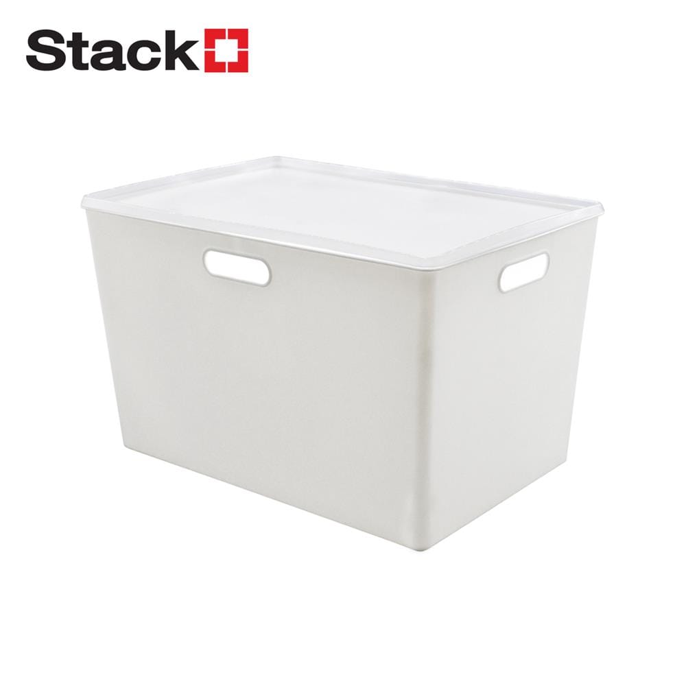 กล่องเก็บของมีฝา STACKO BT40-2 26.3x38.6x23 ซม. สีขาว