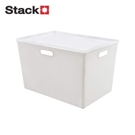 กล่องเก็บของมีฝา STACKO BT40-2 26.3x38.6x23 ซม. สีขาว_0