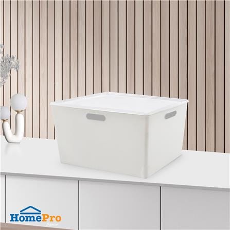 กล่องเก็บของมีฝา STACKO BT40-2 26.3x38.6x23 ซม. สีขาว_4