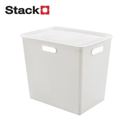 กล่องเก็บของมีฝา STACKO BT25-2 19.1x26.4x23 ซม. สีขาว