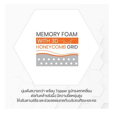 หมอนสุขภาพ เมมโมรี่โฟม ERGOTREND HEXPERT 3D 60x40x13 ซม. สีขาว_13