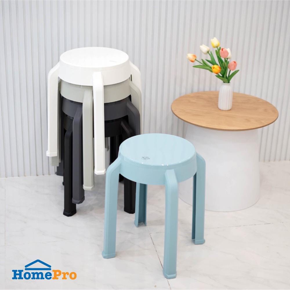เก้าอี้พลาสติก SPRING STOOL RELAX&RESET สีเทาอ่อน