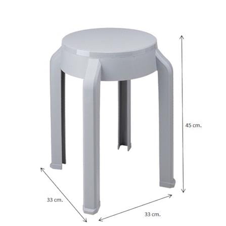 เก้าอี้พลาสติก SPRING STOOL RELAX&RESET สีเทาอ่อน_7