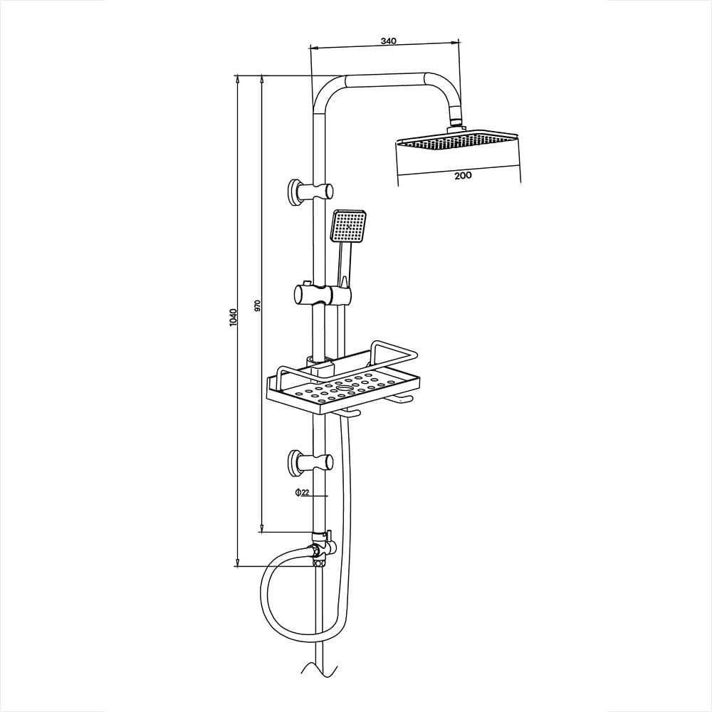 ฝักบัว RAIN SHOWER ผสม DONMARK GL-9106 สีโครม