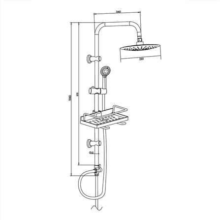 ฝักบัว RAIN SHOWER ผสม DONMARK GL-9107 สีโครม_2