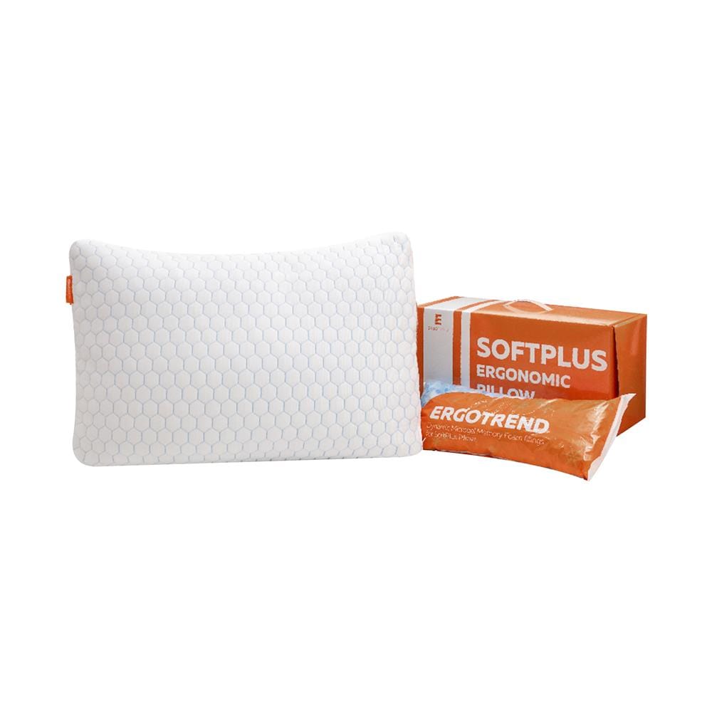 หมอนสุขภาพ เมมโมรี่โฟม ERGOTREND SOFTPLUS ERGONOMIC PILLOW 70x50x20 ซม. สีขาว