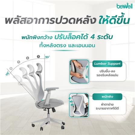 เก้าอี้สุขภาพ BEWELL FOSTER PLUS สีเทา_8