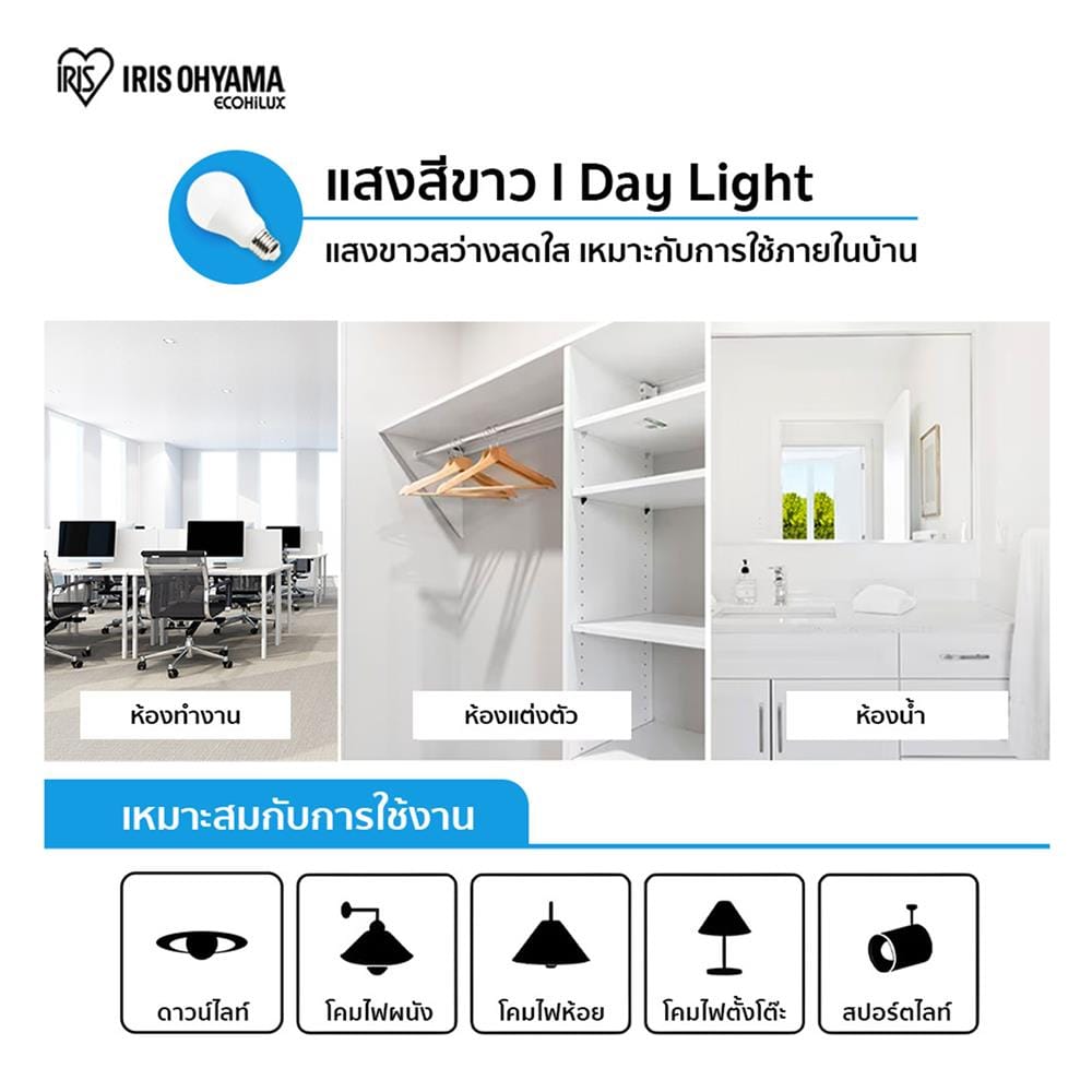 หลอด LED IRIS OHYAMA THLDA7D-H-8 7 วัตต์ DAYLIGHT E27