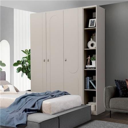 ตู้เสื้อผ้า 3 บานเปิด SB FURNITURE LAVIQUE 19225512 136 ซม. สีครีม_2