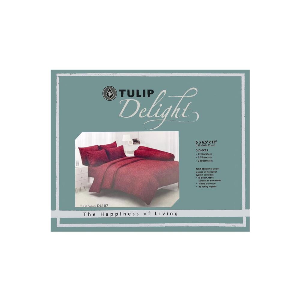 ชุดผ้าปูที่นอน 6 ฟุต 5 ชิ้น TULIP DELIGHT 60012-DL107
