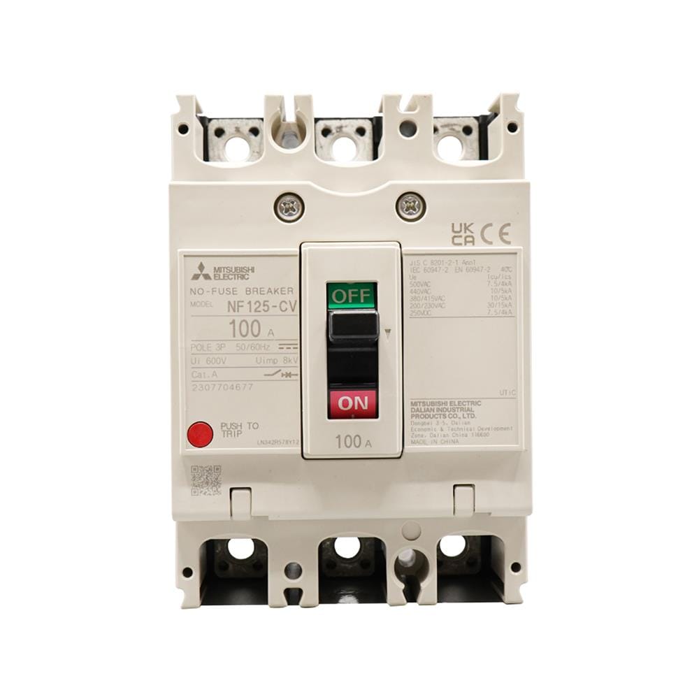 เซอร์กิตเบรกเกอร์ 100 แอมป์ 3 โพล 3 เฟส MITSUBISHI NF125-CV 10 KA 380V