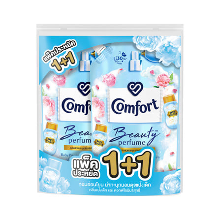 รีฟิลน้ำยาปรับผ้านุ่ม COMFORT 450 มล. กลิ่นแป้งเด็กและพีโอนีบริสุทธิ์ (แพ็ก 1+1 ชิ้น)_0