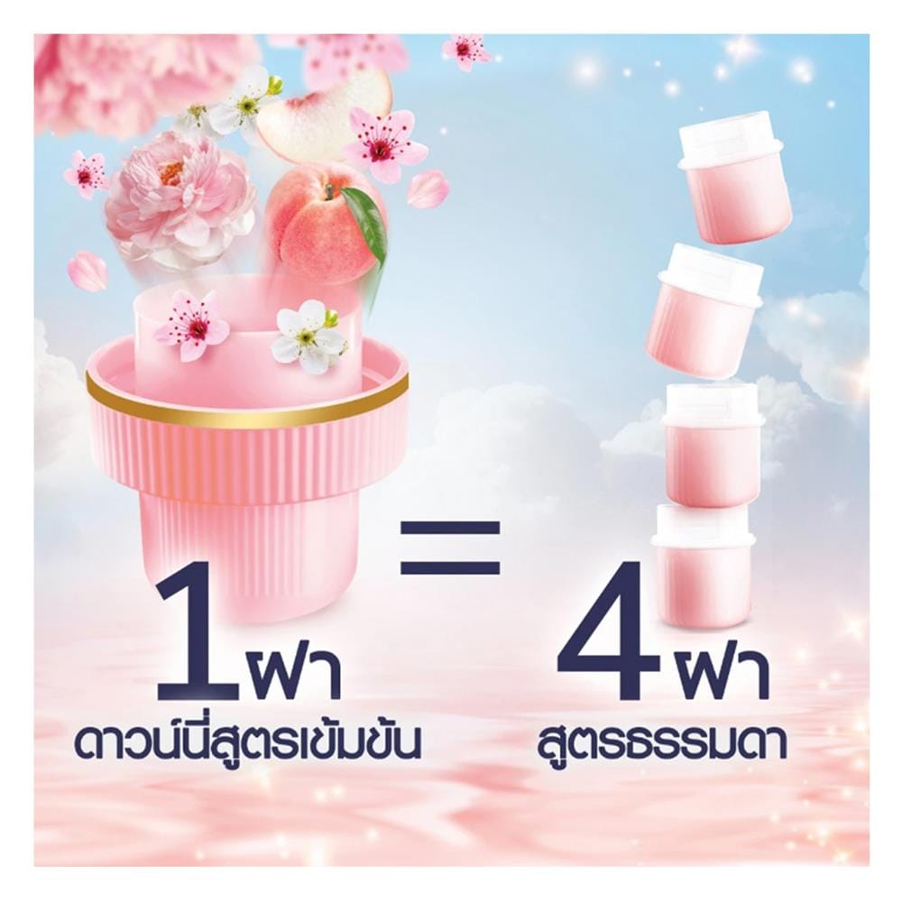 น้ำยาปรับผ้านุ่มสูตรเข้มข้น DOWNY ดอกไม้สดและลูกพีช 1 ลิตร
