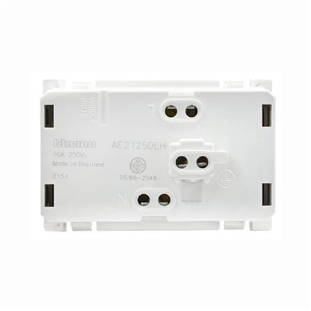เต้ารับคู่ 3 ขา กลมแบน BTICINO BAMBOO AE2125DEH สีเบจ_3