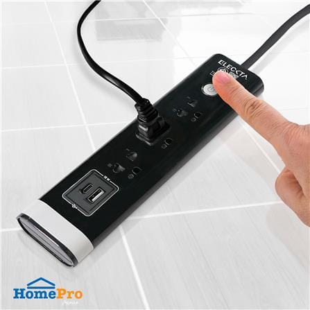 รางปลั๊กไฟ 3 ช่อง 1 สวิตซ์ 1 USB 1 TYPE-C ELECKTA 3 ม. สีดำ_6