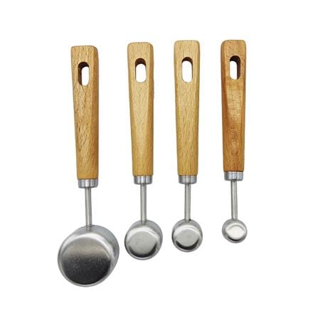 ชุดช้อนตวงสเตนเลส COOK CHARMY CYAN 4 ชิ้น ด้ามไม้_2