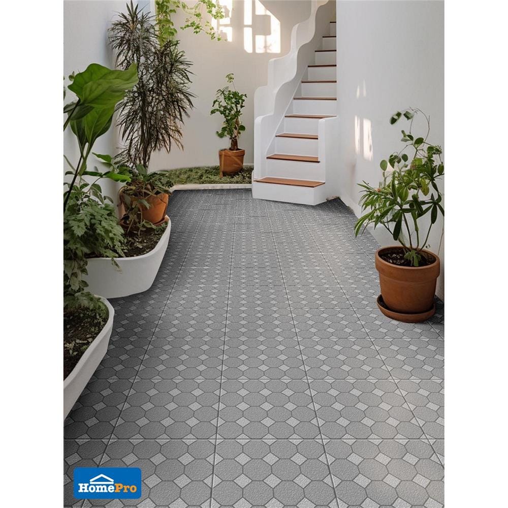กระเบื้องพื้นพอร์ซเลน  40x40 ซม. TARA เคลย์ตัน เทา A 0.96 ตร.ม.