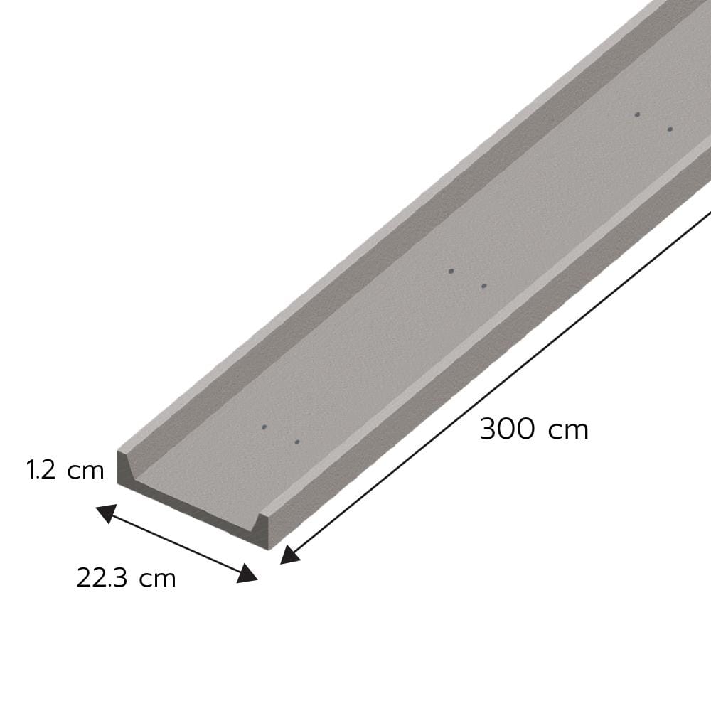 ไม้ตกแต่งซีเฟรม พร้อมอุปกรณ์สกรู DURAONE 22.3X300X1.2 ซม. สีซีเมนต์