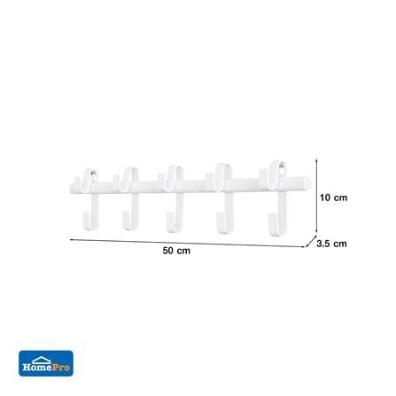 ขอแขวนติดผนัง 5 ขอ STACKO FLEXI 50x3.5x10 ซม. สีขาว_5