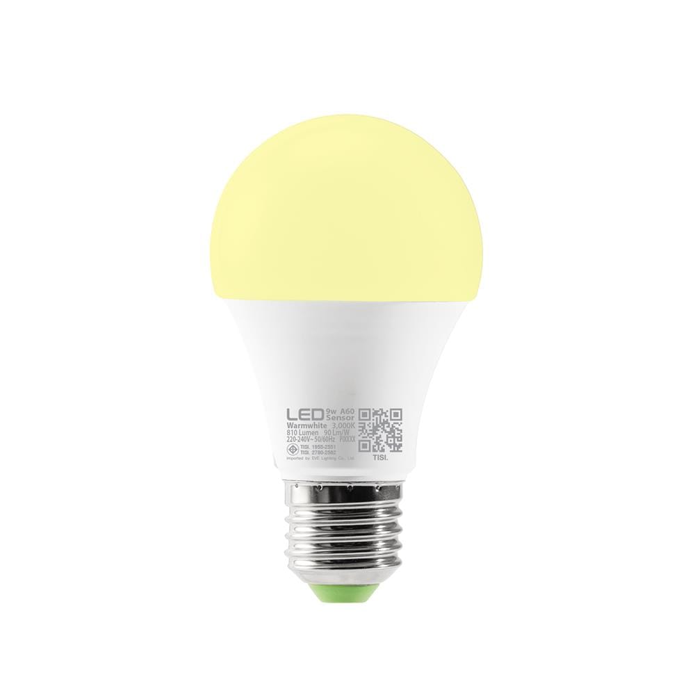หลอด LED EVE A60 LIGHT SENSOR 9 วัตต์ WARM WHITE E27