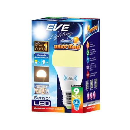 หลอด LED EVE A60 LIGHT SENSOR 9 วัตต์ WARM WHITE E27_4