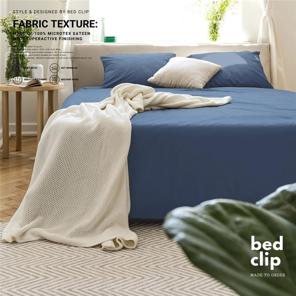 ปลอกผ้านวม BED CLIP MICROTEX 110X100 นิ้ว สี GREY BLUE