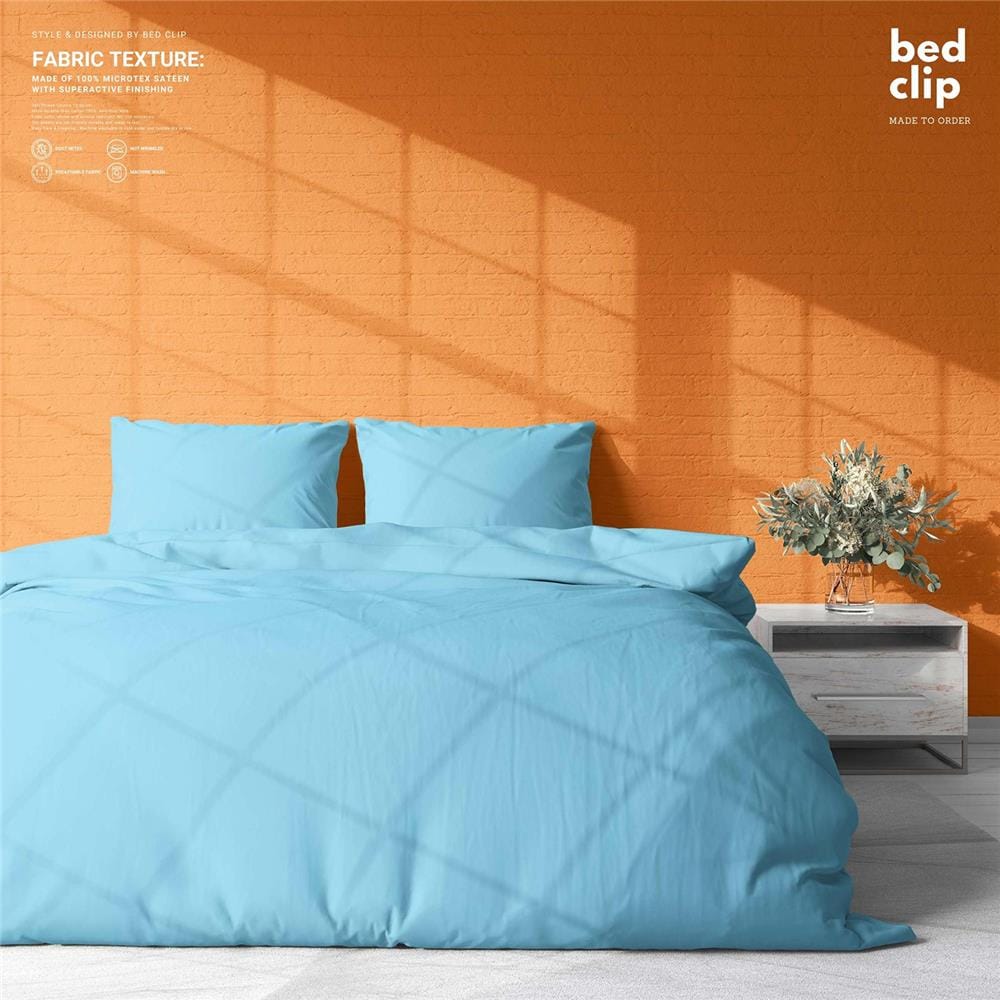 ปลอกผ้านวม BED CLIP MICROTEX 110X100 นิ้ว สี BLUE