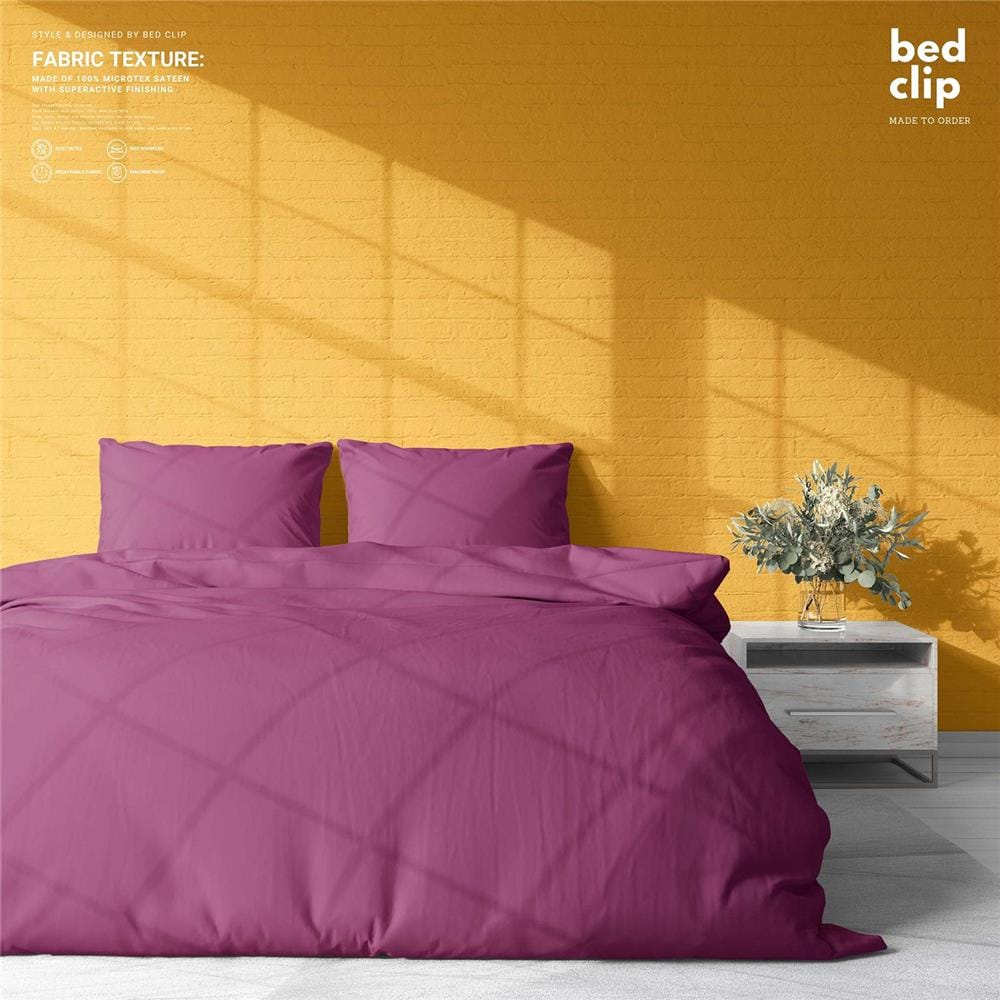 ปลอกผ้านวม BED CLIP MICROTEX 110X100 นิ้ว สี DARK PINK