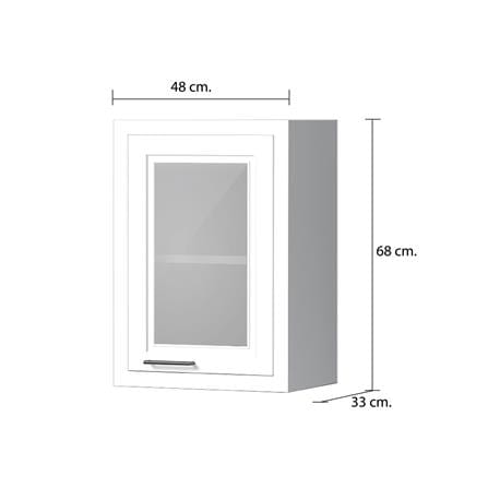 ตู้แขวนเดี่ยวบานกระจก CABIN HARPER 48x68 ซม. สีขาว_5