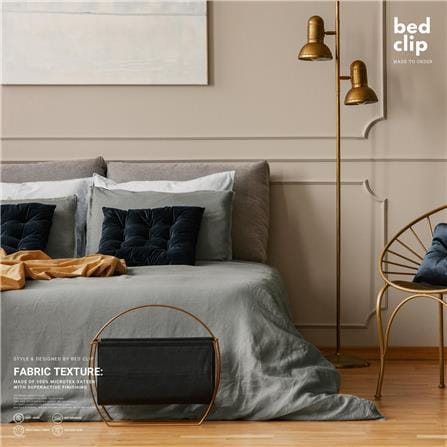 ปลอกผ้านวม BED CLIP MICROTEX 100X80 นิ้ว สี GREY_3