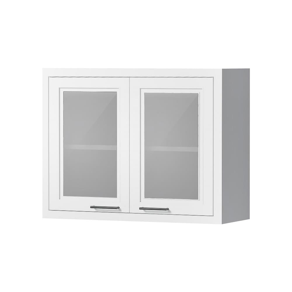 ตู้แขวนบานกระจกคู่ CABIN HARPER 88x68 ซม. สีขาว