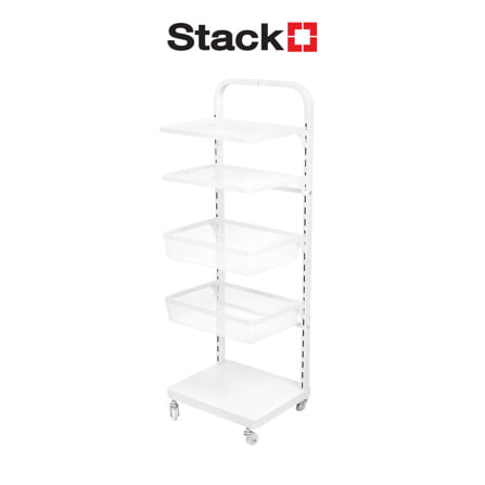 ชั้นวาง 5 ชั้น มีล้อ STACKO BRISK 35.5x30.7x103 ซม. สีขาว_1