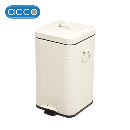 ถังขยะเหยียบเหลี่ยม ACCO META 12 ลิตร สีครีม_0