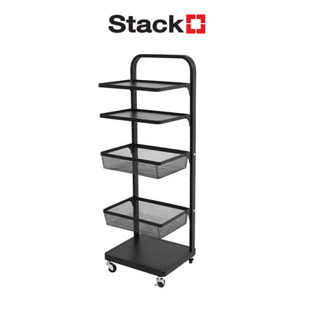 ชั้นวาง 5 ชั้น มีล้อ STACKO BRISK 35.5x30.7x103.6 ซม. สีดำ_1