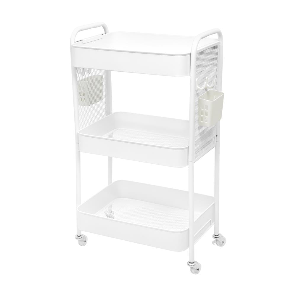 ชั้นวาง 3 ชั้น มีล้อ STACKO MISSY 44.7x30.6x77.9 ซม. สีขาว