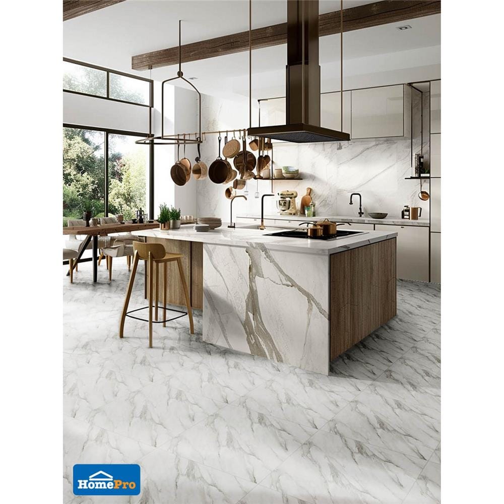 กระเบื้องพื้น 60x60 ซม. ภูผา ลอเรน ขาว PM 1.44 ตร.ม.