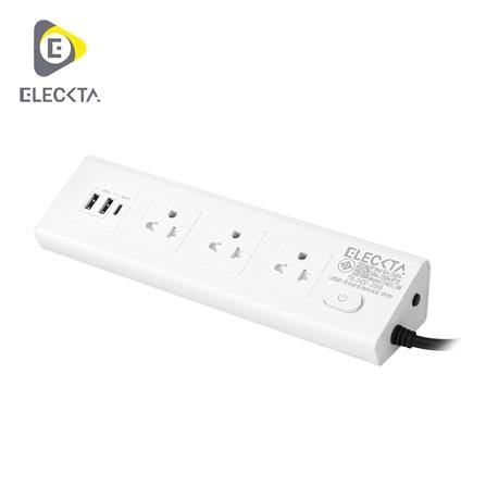 รางปลั๊กไฟ 3 ช่อง 1 สวิตช์ 2 USB 1 Type-C ELECKTA ET441C-3M 3 ม. สีขาว