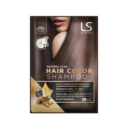 แชมพูเปลี่ยนสีผม LESHASA NATURAL CARE สีน้ำตาลเข้ม